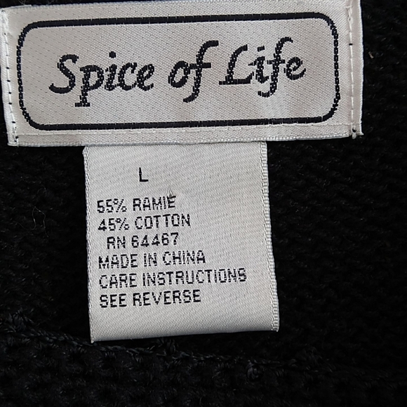 Beaded embroidered floral vintage pull over sweater women's size large - Picture 5 of 5